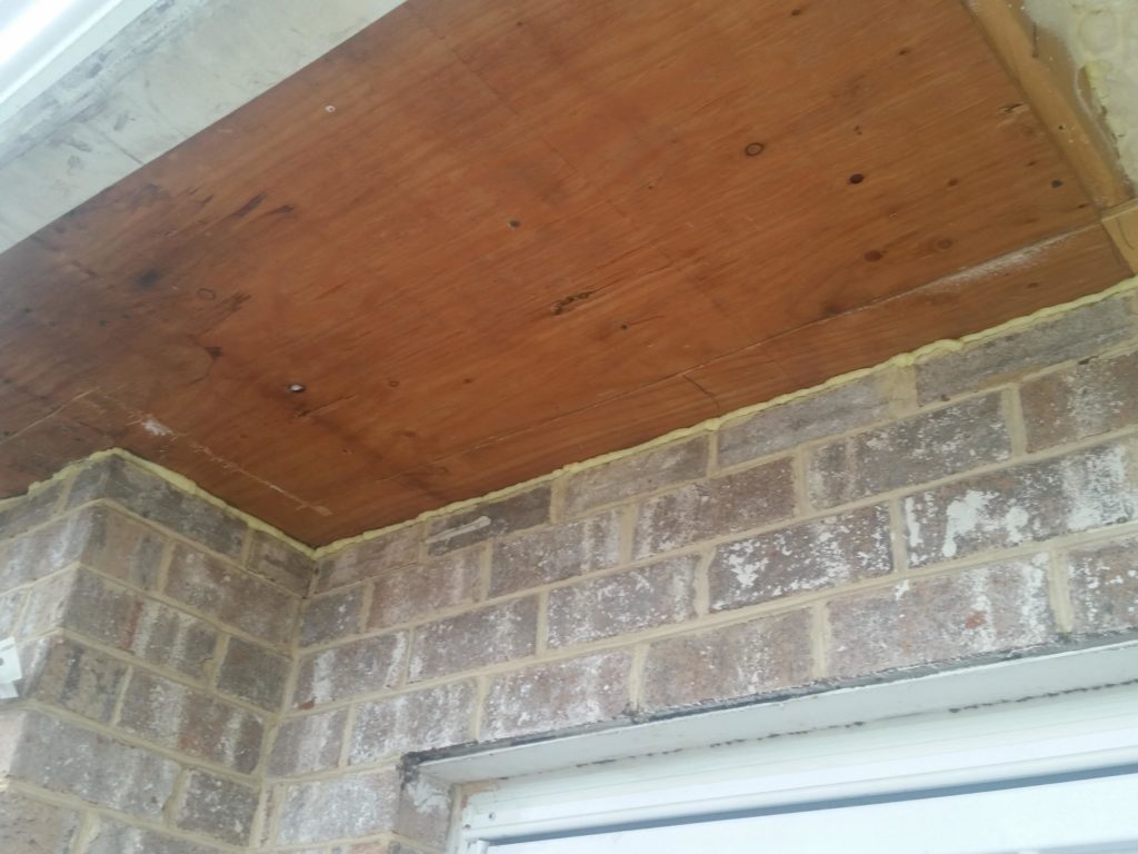 Cantilever in been covered with plywood after Spray foam Insulation